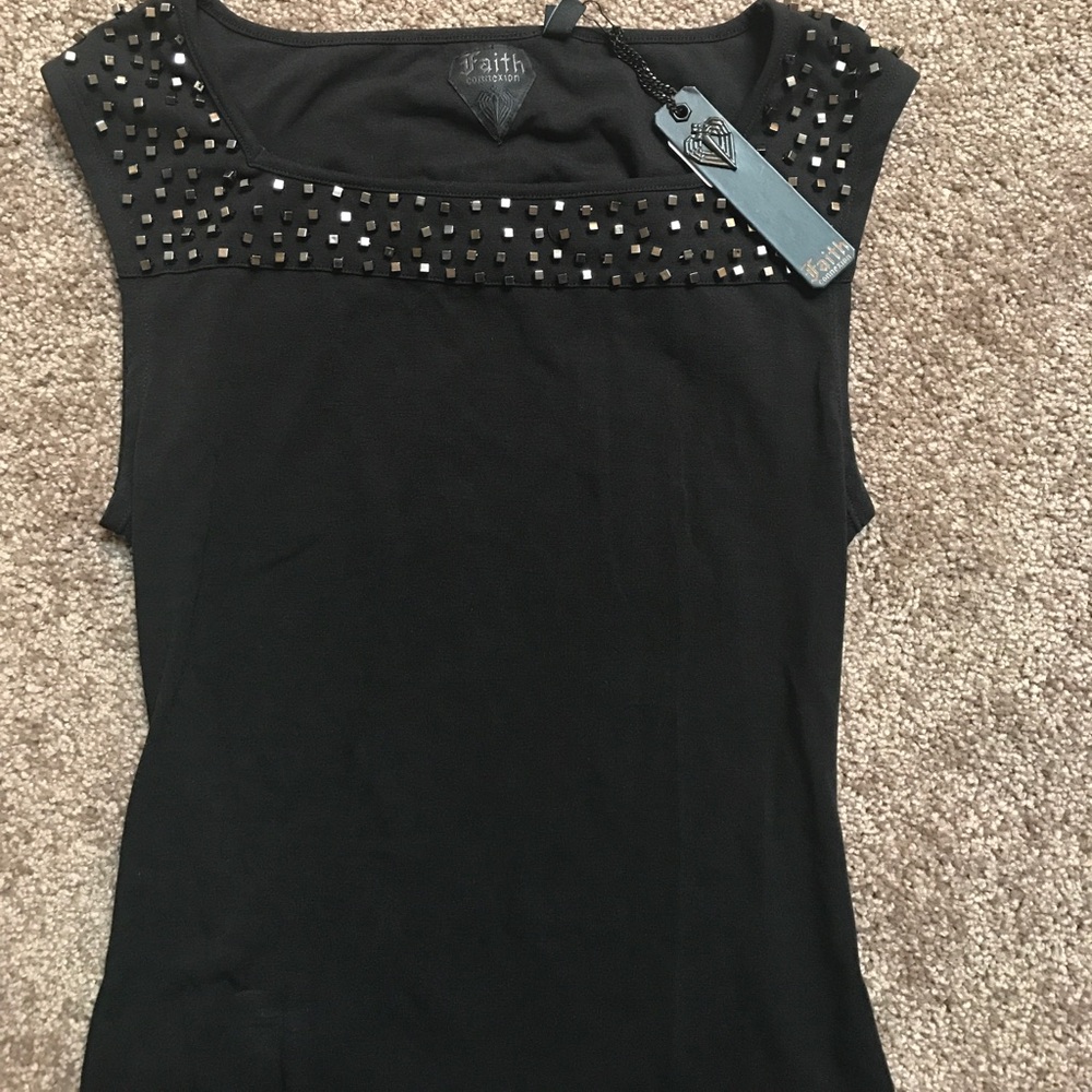 Long dress Faith Connexion Blk Barback w/sq neck